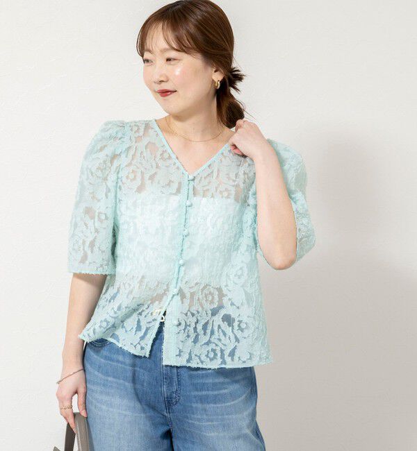 NOLLEY'S sophi「ウォッシャブルワッシャーオーガンジーカットジャガードブラウス」|シャツ・ブラウス|