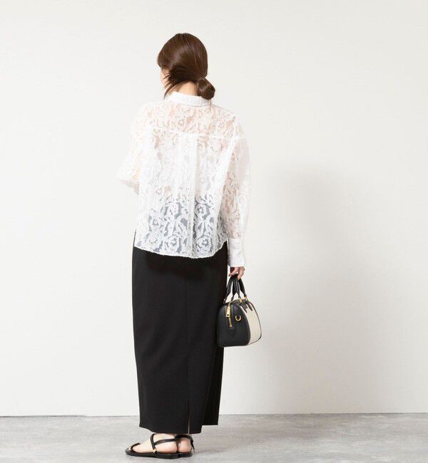 NOLLEY'S sophi「ウォッシャブルワッシャーオーガンジーカットジャガードショートシャツ」|シャツ・ブラウス|