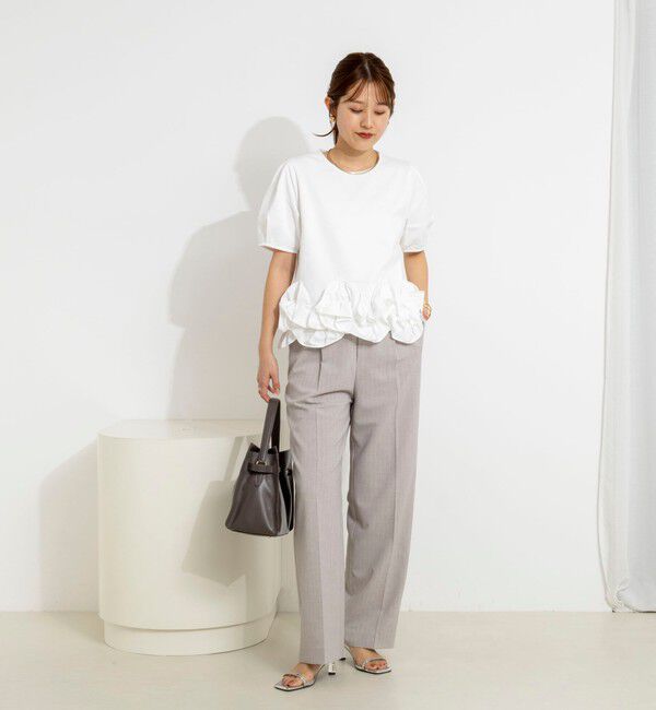 NOLLEY'S「ウォッシャブルストライプ愛されセミワイドパンツ」|その他|