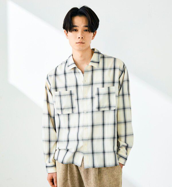GLOSTER「【奥行きのある色合い】オンブレチェック ロングスリーブシャツ」|シャツ・ブラウス|ホワイト系その他