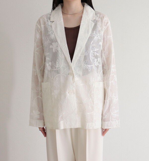 fredy emue「【MADE IN INDIA】シアー刺繍ジャケット」|テーラードジャケット|