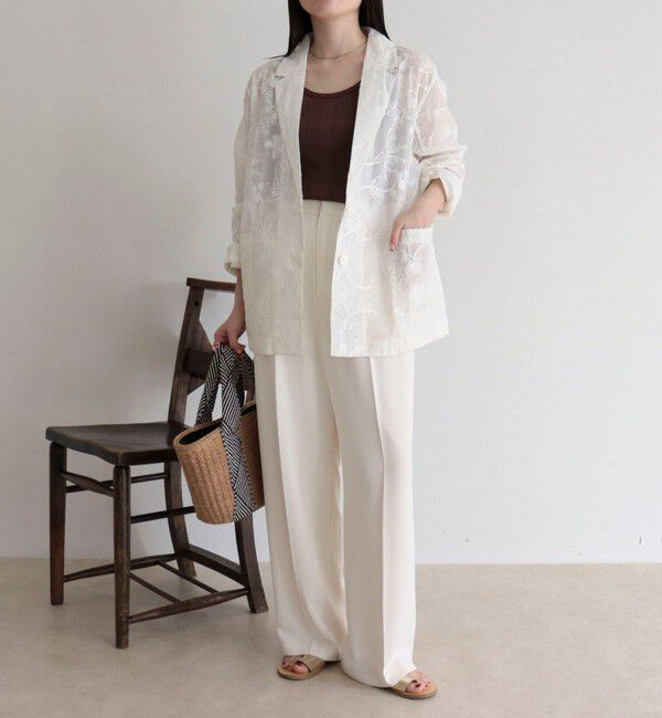fredy emue「【MADE IN INDIA】シアー刺繍ジャケット」|テーラードジャケット|