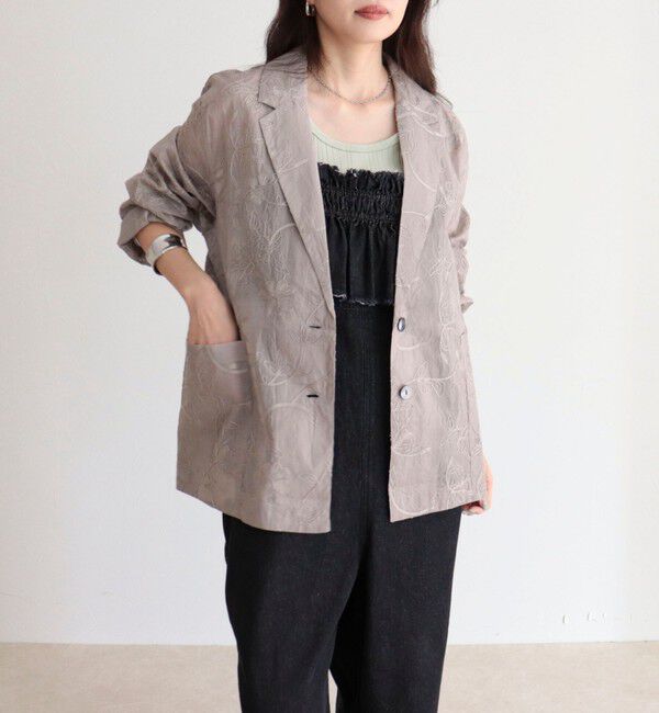 fredy emue「【MADE IN INDIA】シアー刺繍ジャケット」|テーラードジャケット|