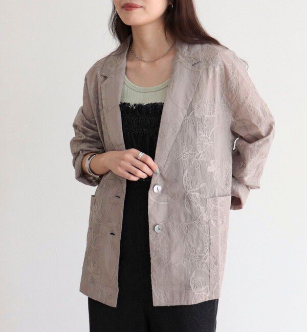fredy emue「【MADE IN INDIA】シアー刺繍ジャケット」|テーラードジャケット|