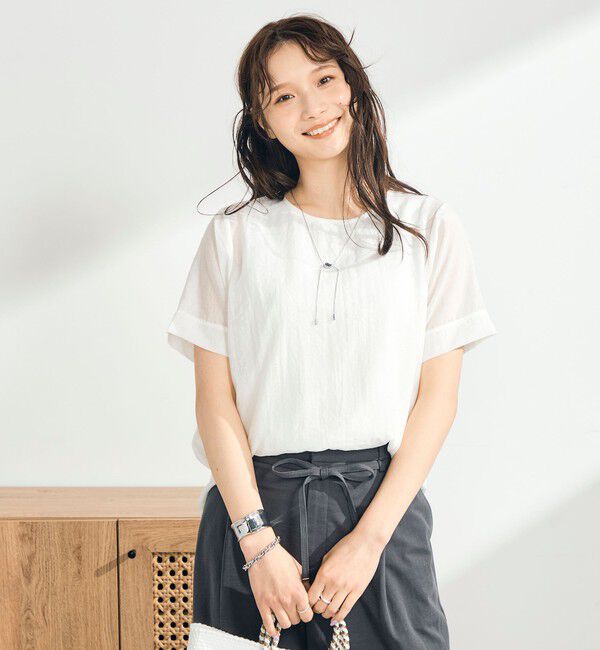 fredy emue「シアーレイヤード半袖ブラウス」|シャツ・ブラウス|