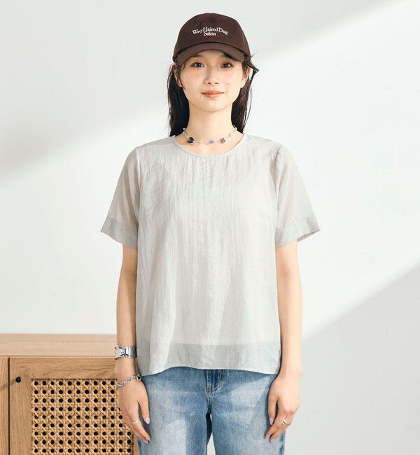 fredy emue「シアーレイヤード半袖ブラウス」|シャツ・ブラウス|