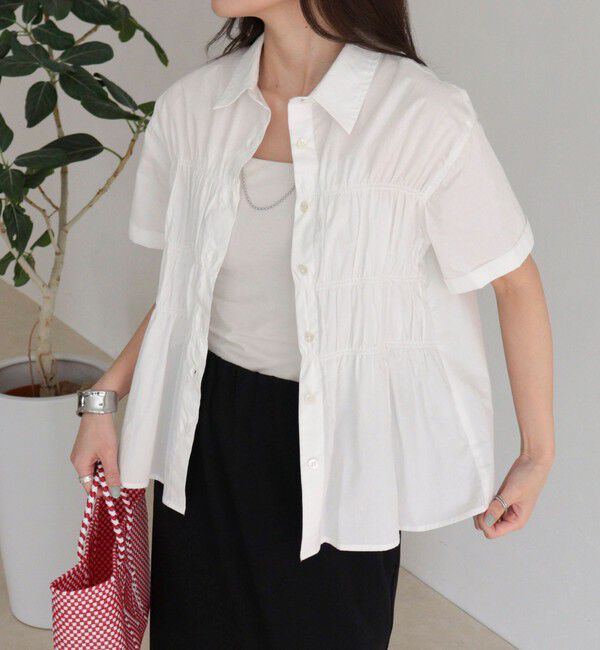 fredy emue「シャーリング半袖シャツ」|シャツ・ブラウス|