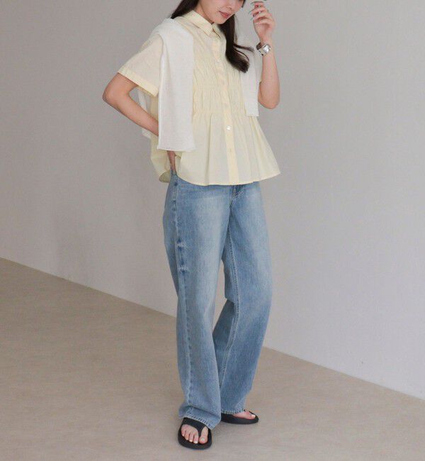 fredy emue「シャーリング半袖シャツ」|シャツ・ブラウス|