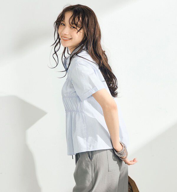 fredy emue「シャーリング半袖シャツ」|シャツ・ブラウス|