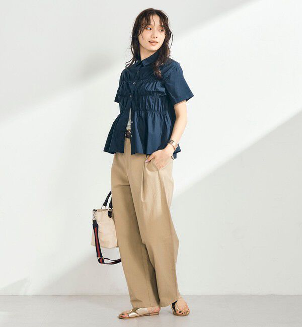 fredy emue「シャーリング半袖シャツ」|シャツ・ブラウス|