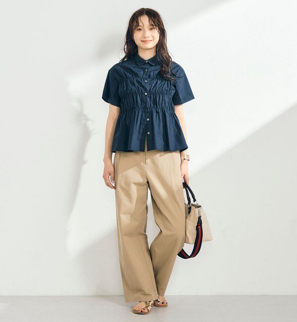 fredy emue「シャーリング半袖シャツ」|シャツ・ブラウス|