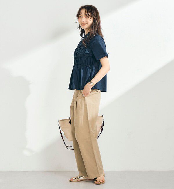 fredy emue「シャーリング半袖シャツ」|シャツ・ブラウス|