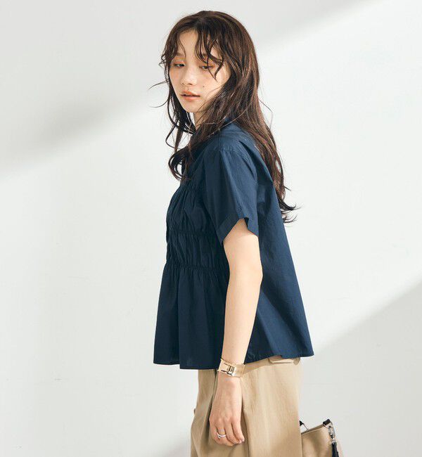 fredy emue「シャーリング半袖シャツ」|シャツ・ブラウス|