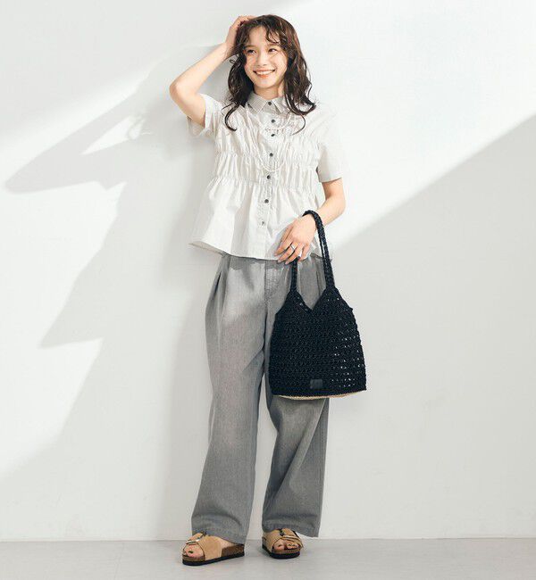 fredy emue「シャーリング半袖シャツ」|シャツ・ブラウス|