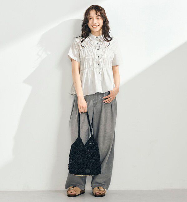 fredy emue「シャーリング半袖シャツ」|シャツ・ブラウス|