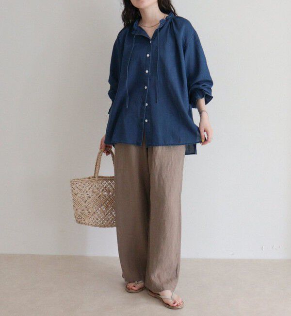 fredy emue「LINEN セミワイドリラクシーパンツ」|チノ|