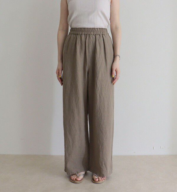 fredy emue「LINEN セミワイドリラクシーパンツ」|チノ|
