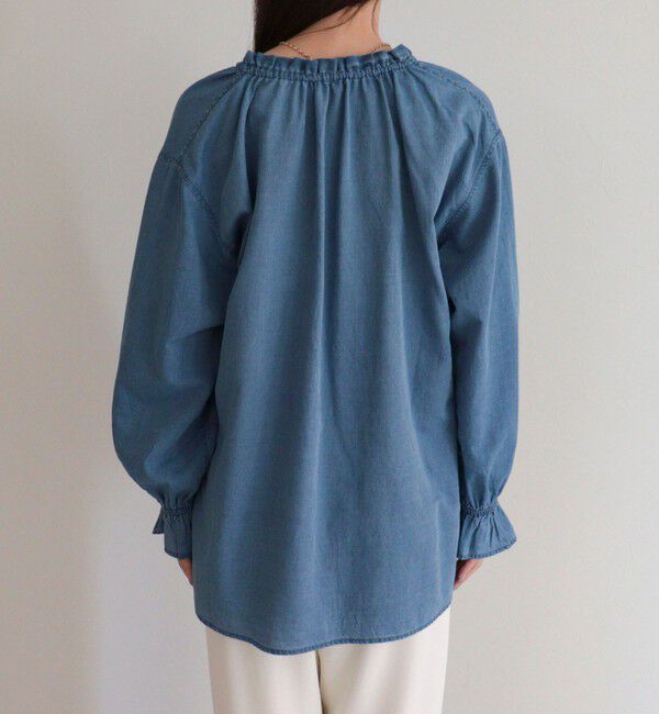 fredy emue「シアーデニムフリルカラーブラウス」|シャツ・ブラウス|