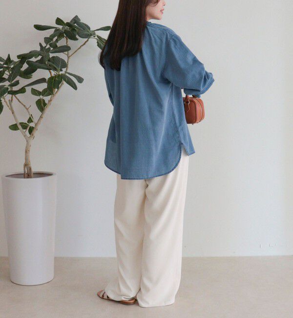 fredy emue「シアーデニムフリルカラーブラウス」|シャツ・ブラウス|