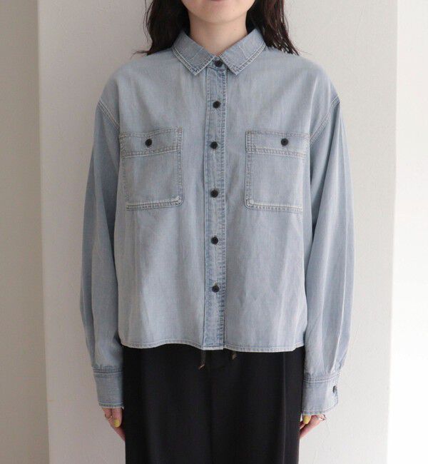 fredy emue「シアーデニムクロップドシャツ」|シャツ・ブラウス|