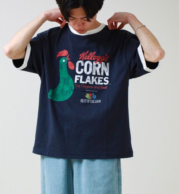 GLOSTER「【FTL &times; KELLOGGS】RINGER T-SHIRT」|Tシャツ・カットソー|ネイビー