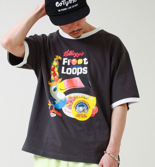 GLOSTER「【FTL &times; KELLOGGS】RINGER T-SHIRT」|Tシャツ・カットソー|チャコールグレー