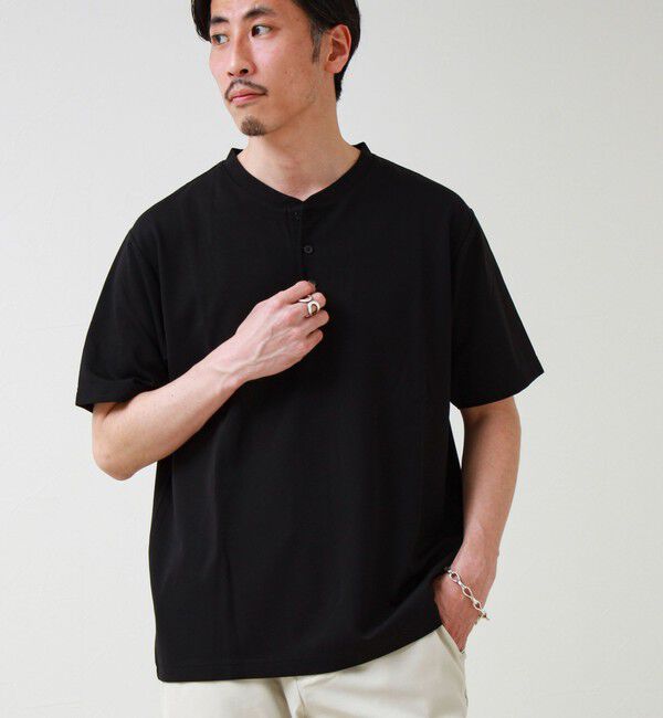 GLOSTER「【抗菌防臭】ポンチ素材 ヘンリーネックTシャツ」|Tシャツ・カットソー|