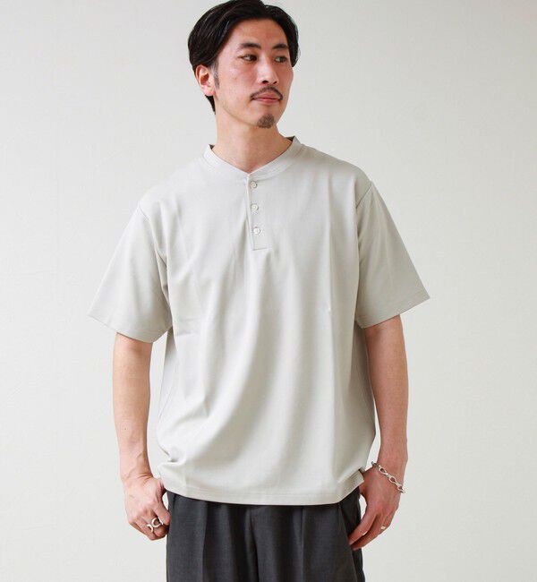 GLOSTER「【抗菌防臭】ポンチ素材 ヘンリーネックTシャツ」|Tシャツ・カットソー|