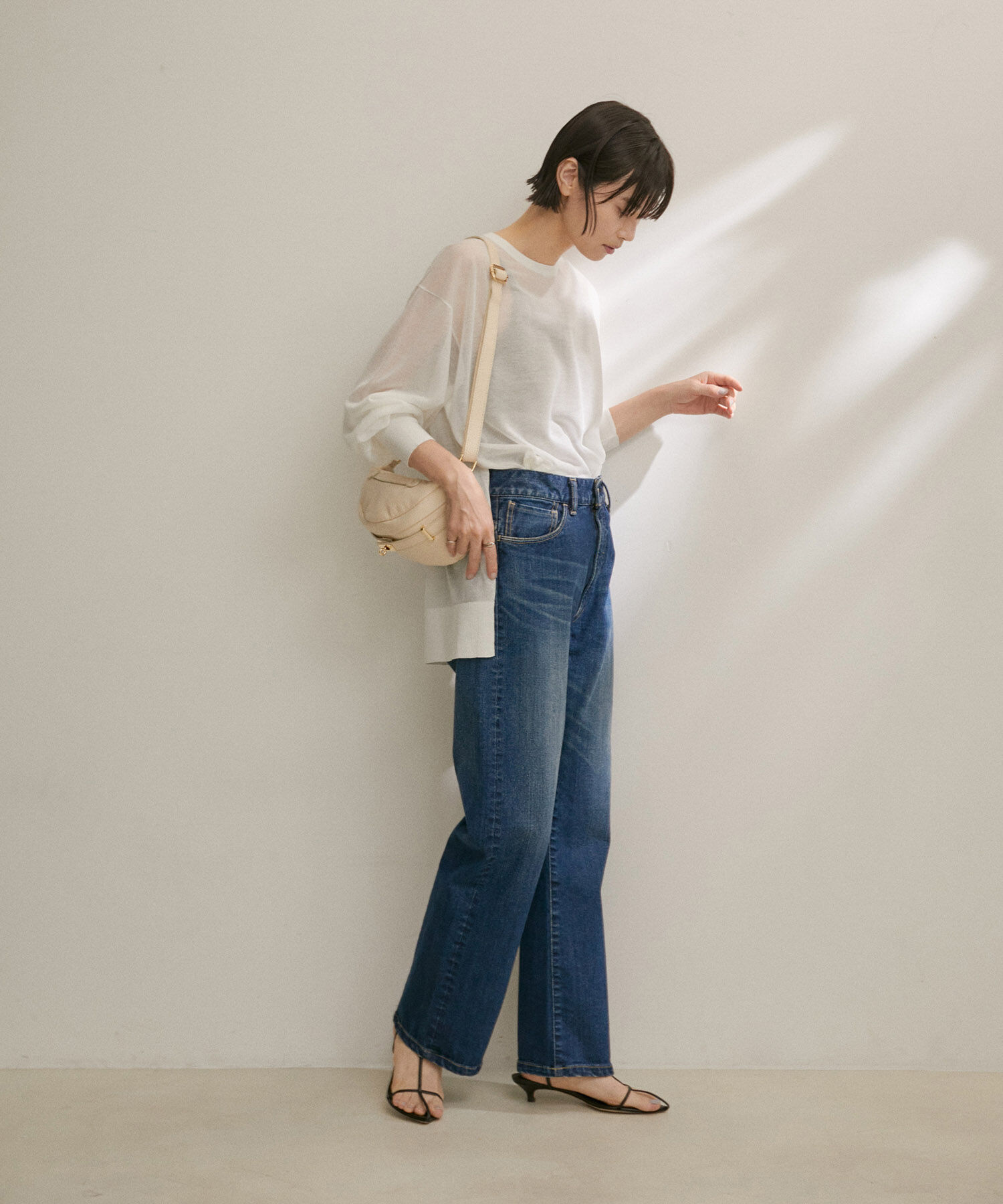 SALON adam et rope'「シアーボリュームスリーブプルオーバー【洗える】」|Tシャツ・カットソー|