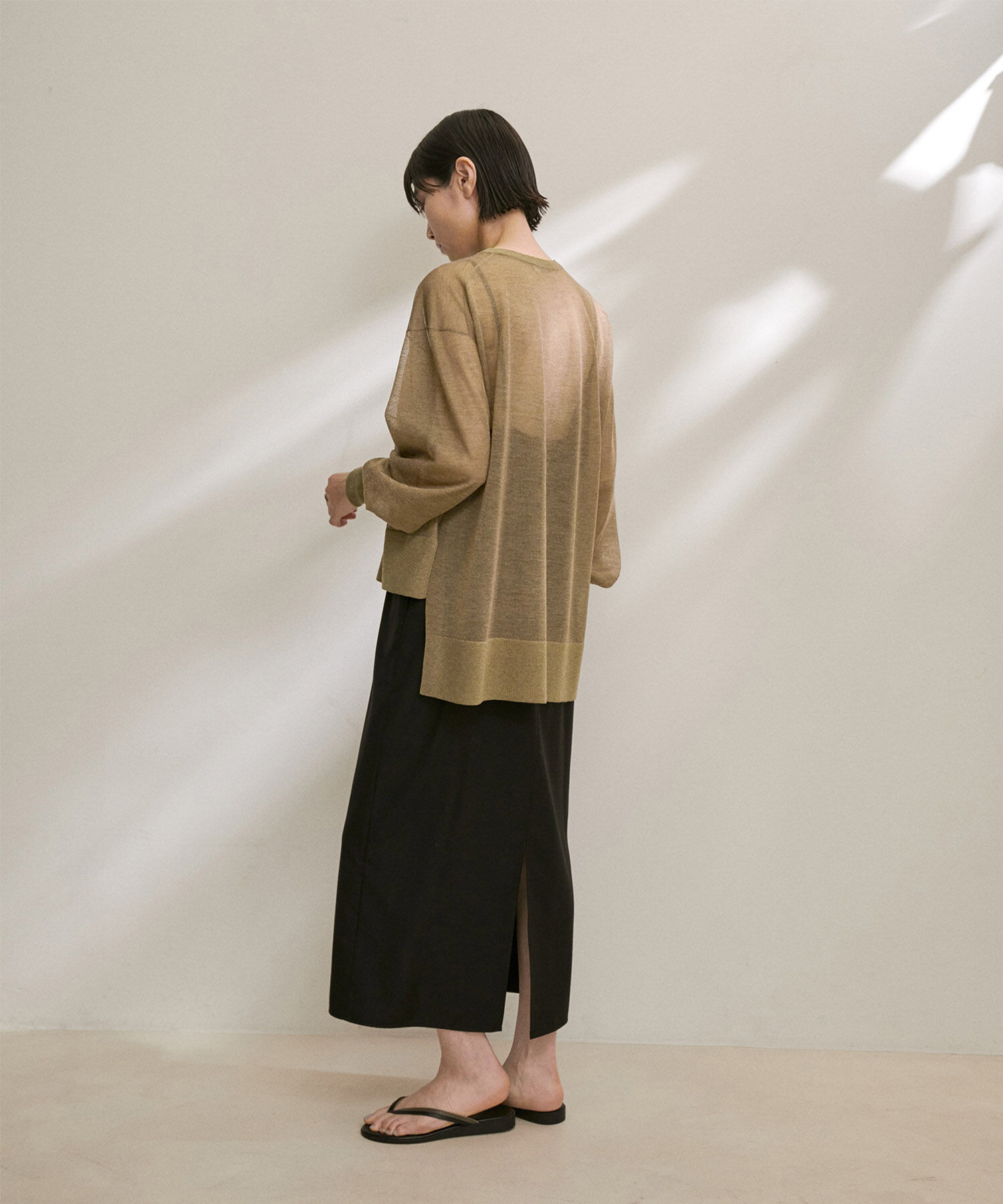 SALON adam et rope'「シアーボリュームスリーブプルオーバー【洗える】」|Tシャツ・カットソー|