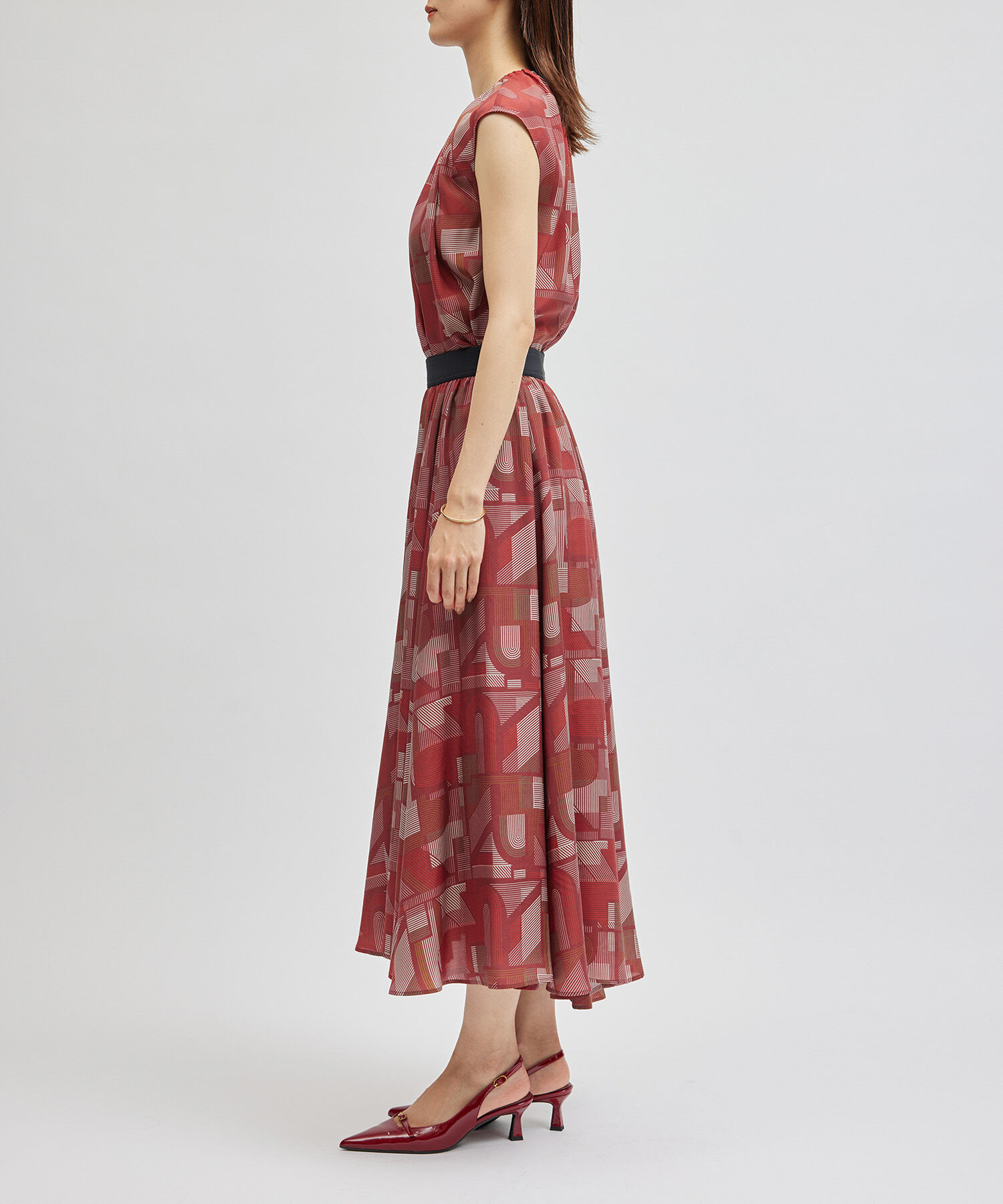 ROPE「プリントギャザーフレアスカート/セットアップ対応」|スカート|