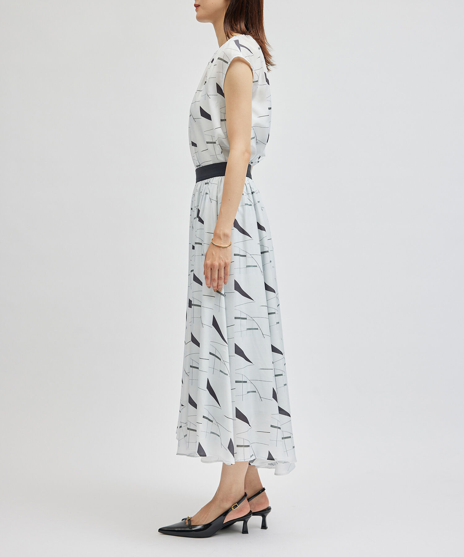 ROPE「プリントギャザーフレアスカート/セットアップ対応」|スカート|