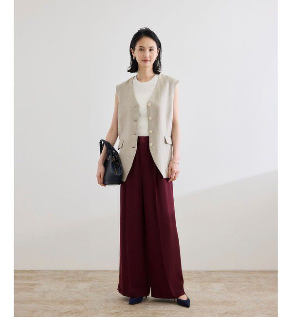 ROPE「【洗える】オーガニックコットンリブスリーブレスニット」|ニット・セーター|