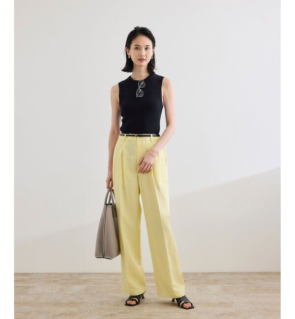 ROPE「【洗える】オーガニックコットンリブスリーブレスニット」|ニット・セーター|