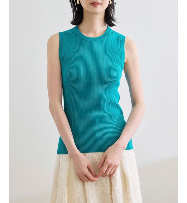 ROPE「【洗える】オーガニックコットンリブスリーブレスニット」|ニット・セーター|