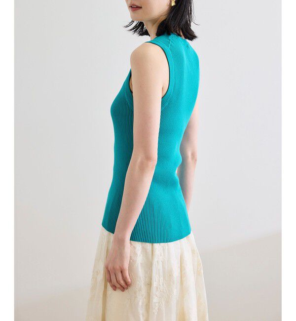 ROPE「【洗える】オーガニックコットンリブスリーブレスニット」|ニット・セーター|