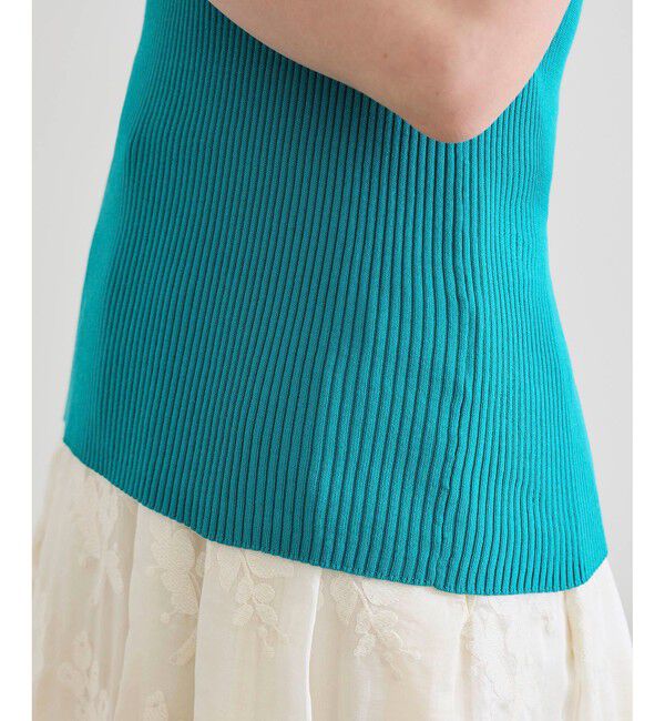 ROPE「【洗える】オーガニックコットンリブスリーブレスニット」|ニット・セーター|