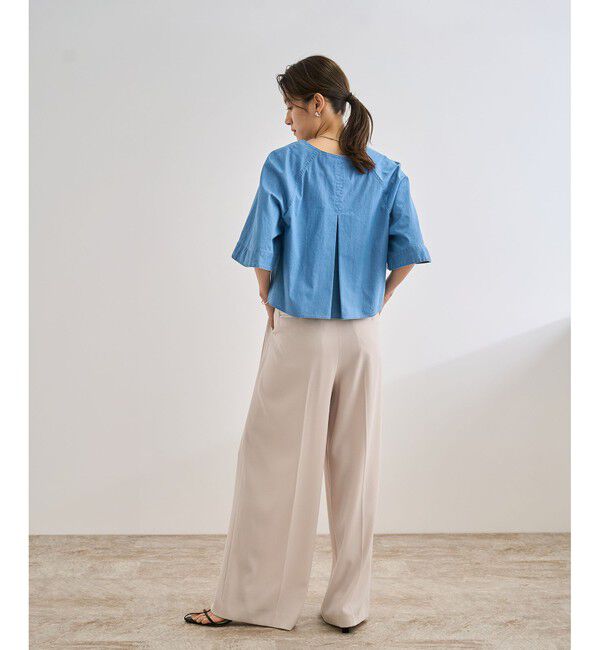 ROPE「カーディ半袖ブラウス/洗える」|シャツ・ブラウス|