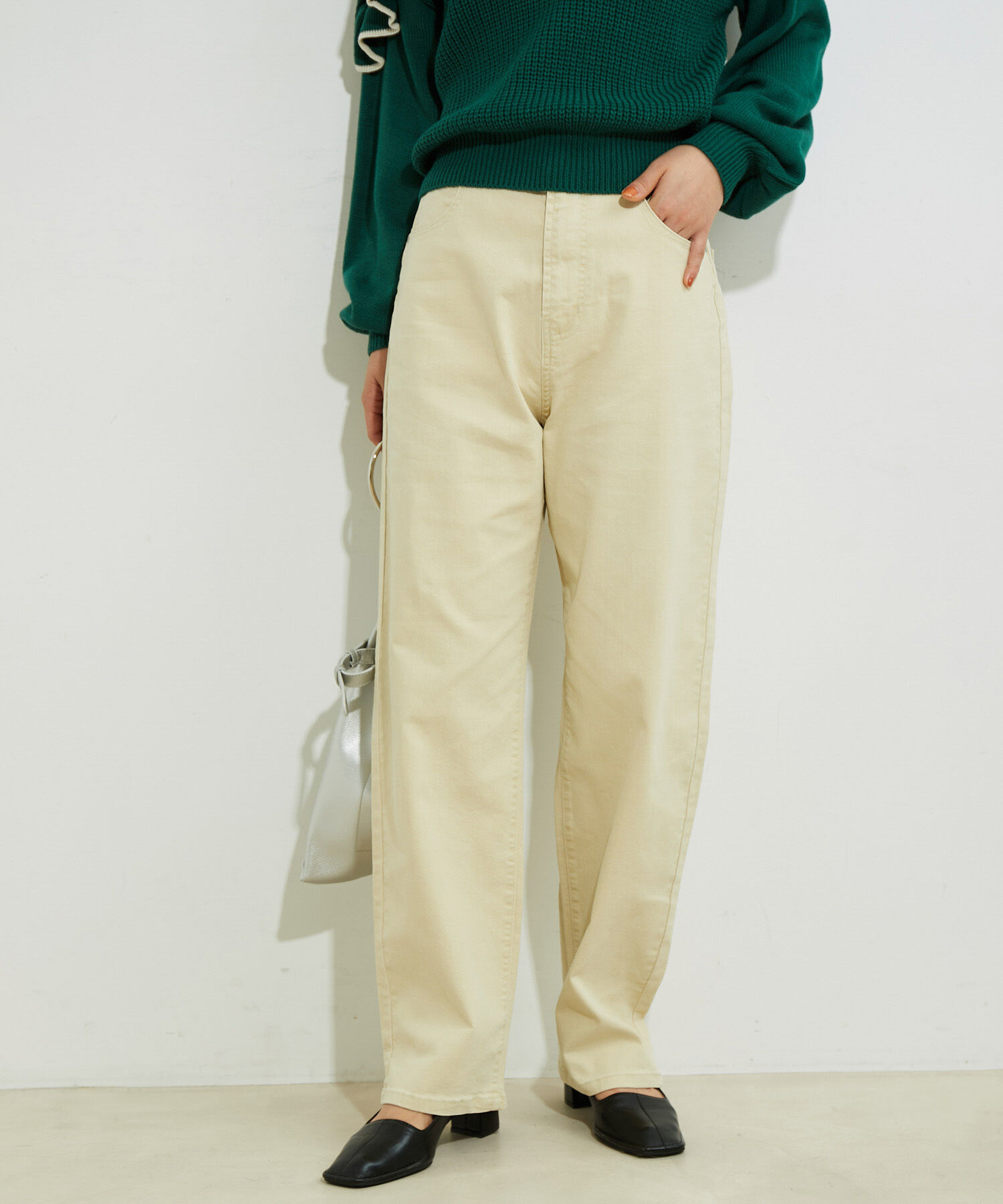 VIS「ツイル＆デニムストレートパンツ」|デニム|