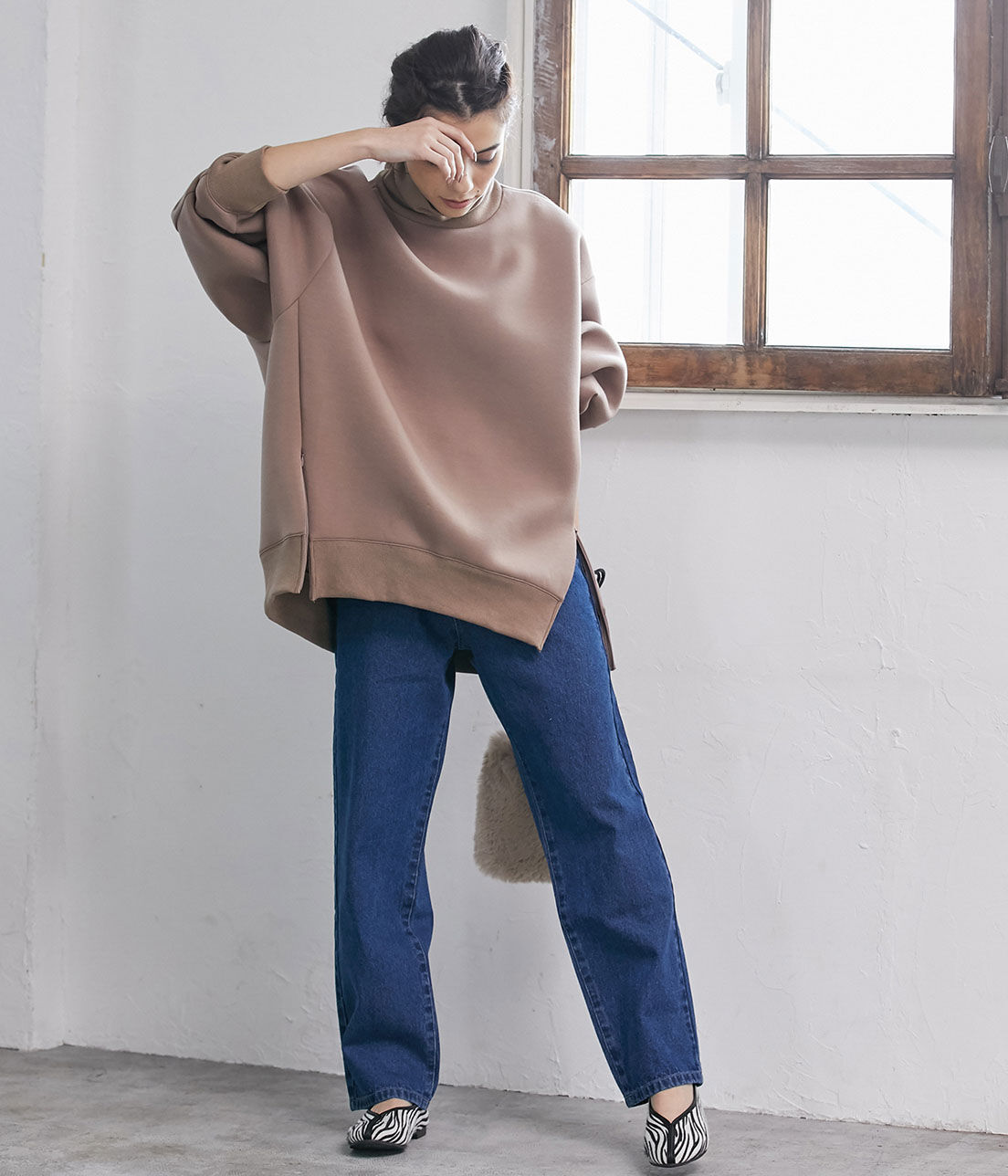 VIS「ツイル＆デニムストレートパンツ」|デニム|