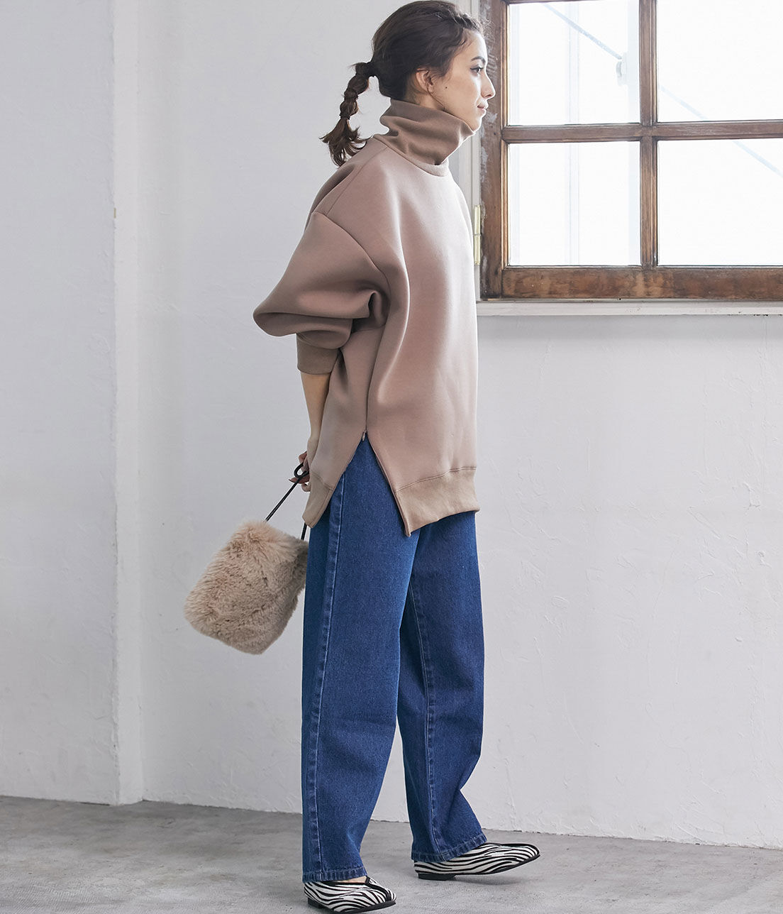 VIS「ツイル＆デニムストレートパンツ」|デニム|