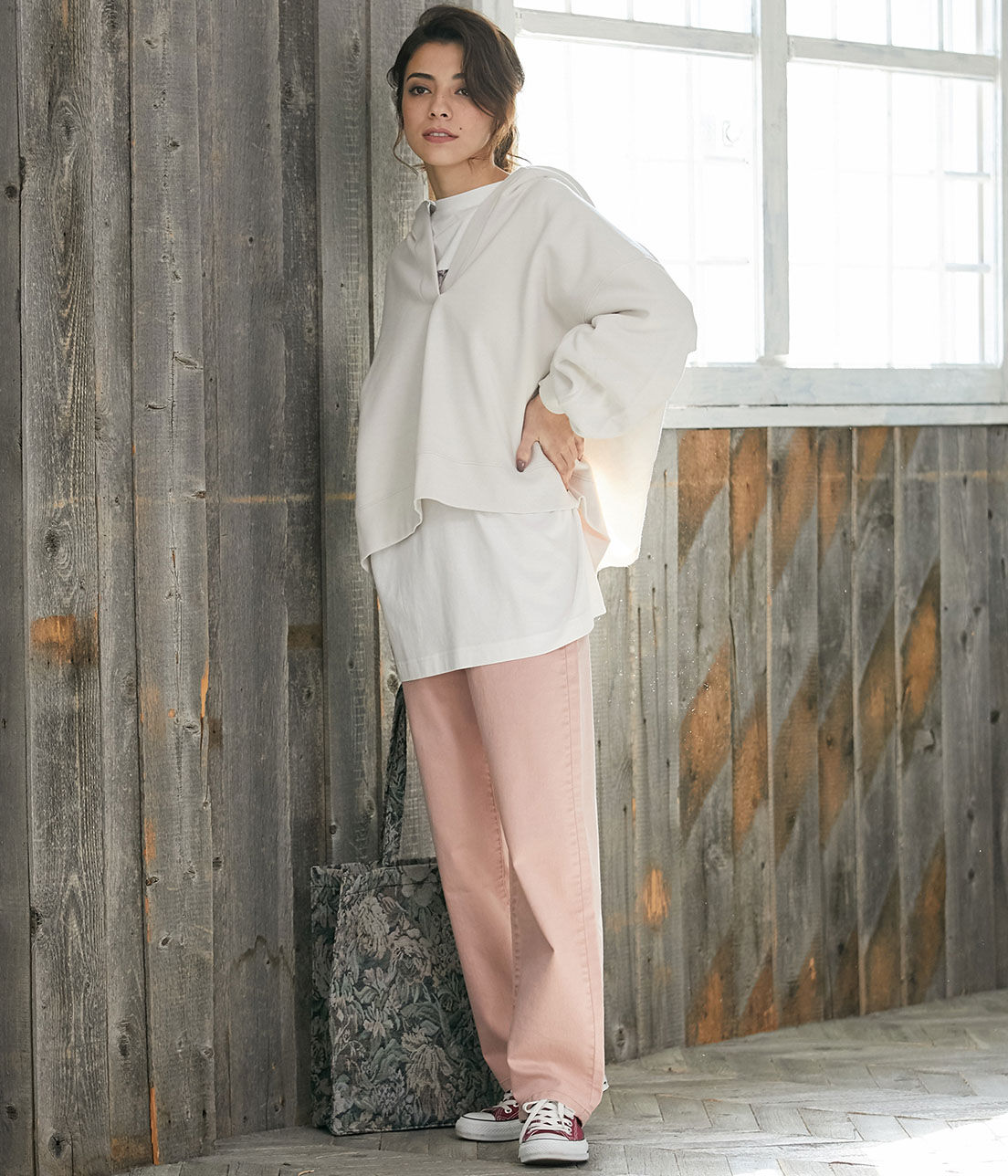 VIS「ツイル＆デニムストレートパンツ」|デニム|