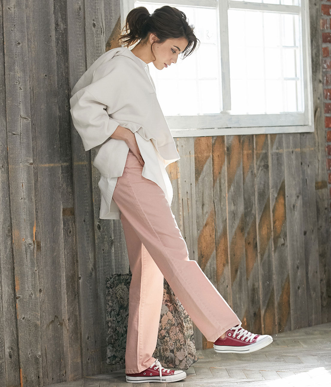 VIS「ツイル＆デニムストレートパンツ」|デニム|