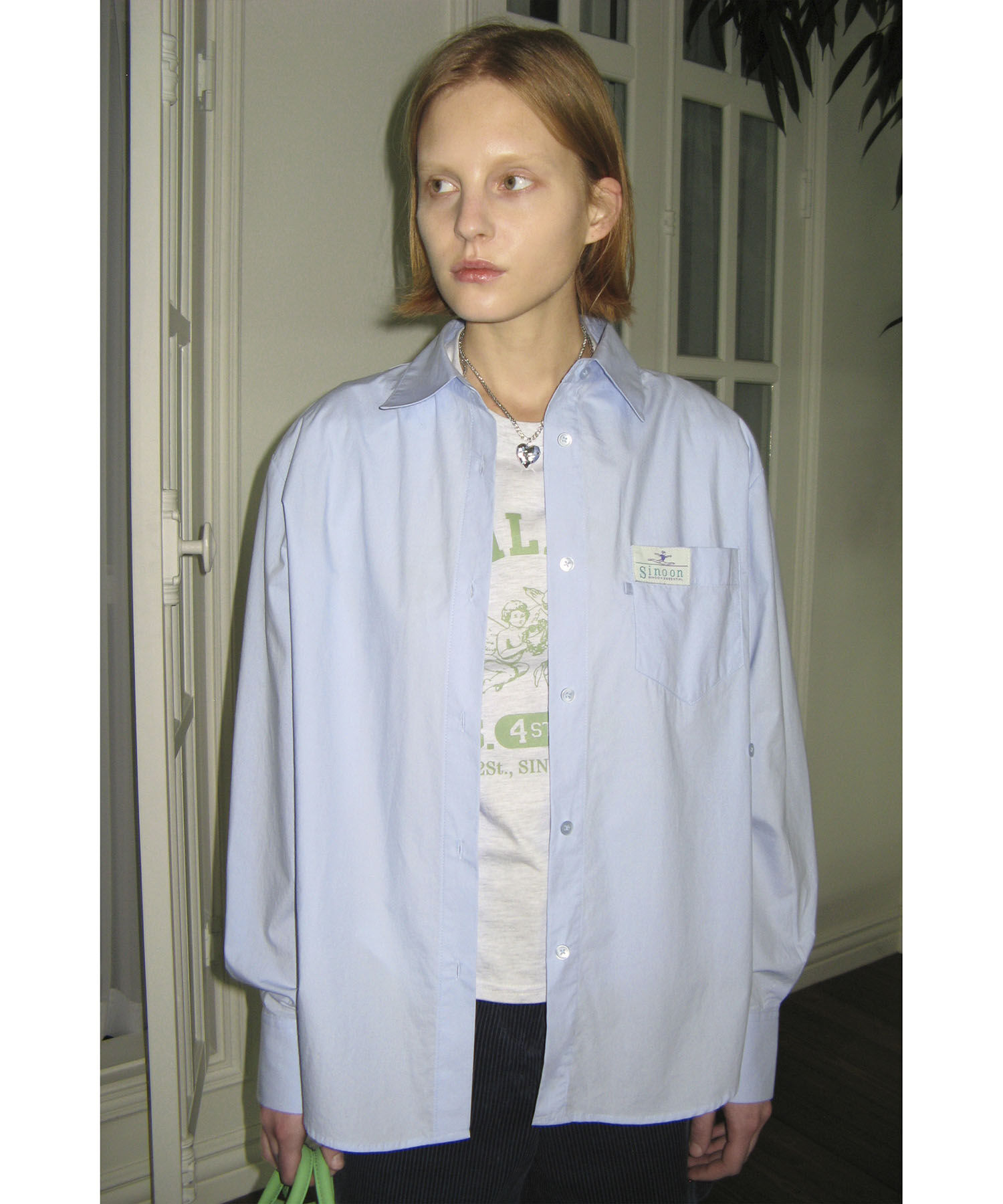 VIS「【韓国人気ブランド/sinoon】クラシックコットンシャツ」|シャツ・ブラウス|サックス(48)