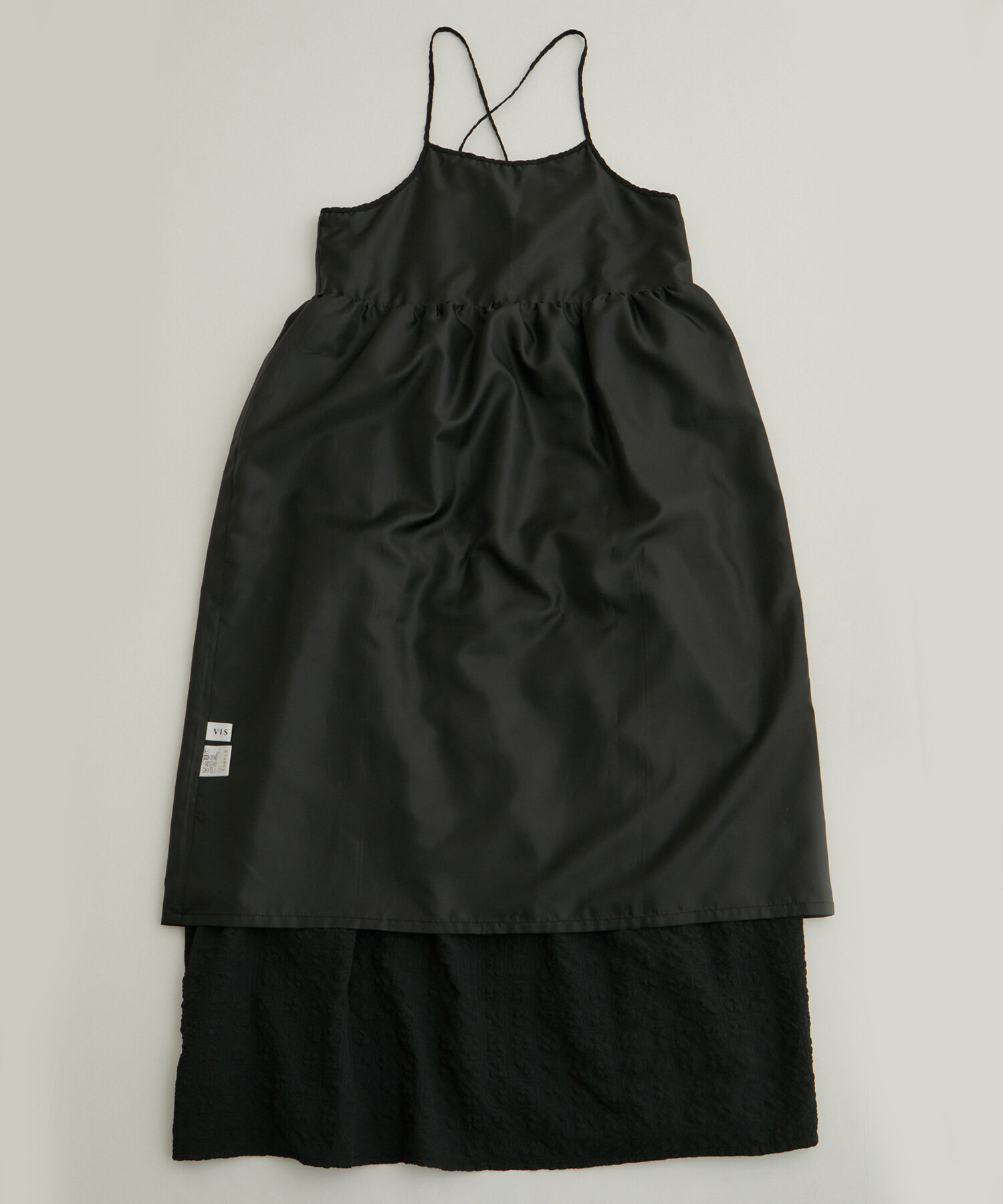 VIS「【洗える】ぽこぽこチェック柄ティアードキャミワンピース」|ワンピース|