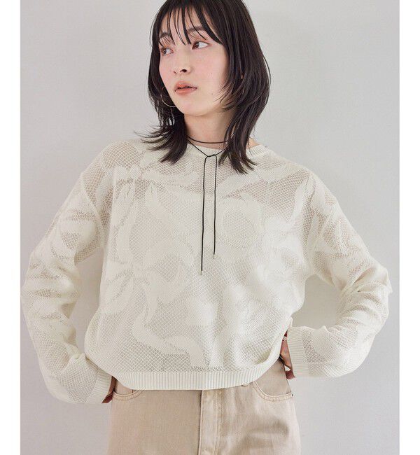 VIS「メッシュジャカードニットプルオーバー/イージーケア」|ニット・セーター|