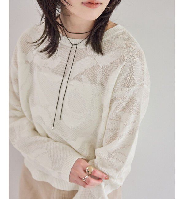 VIS「メッシュジャカードニットプルオーバー/イージーケア」|ニット・セーター|