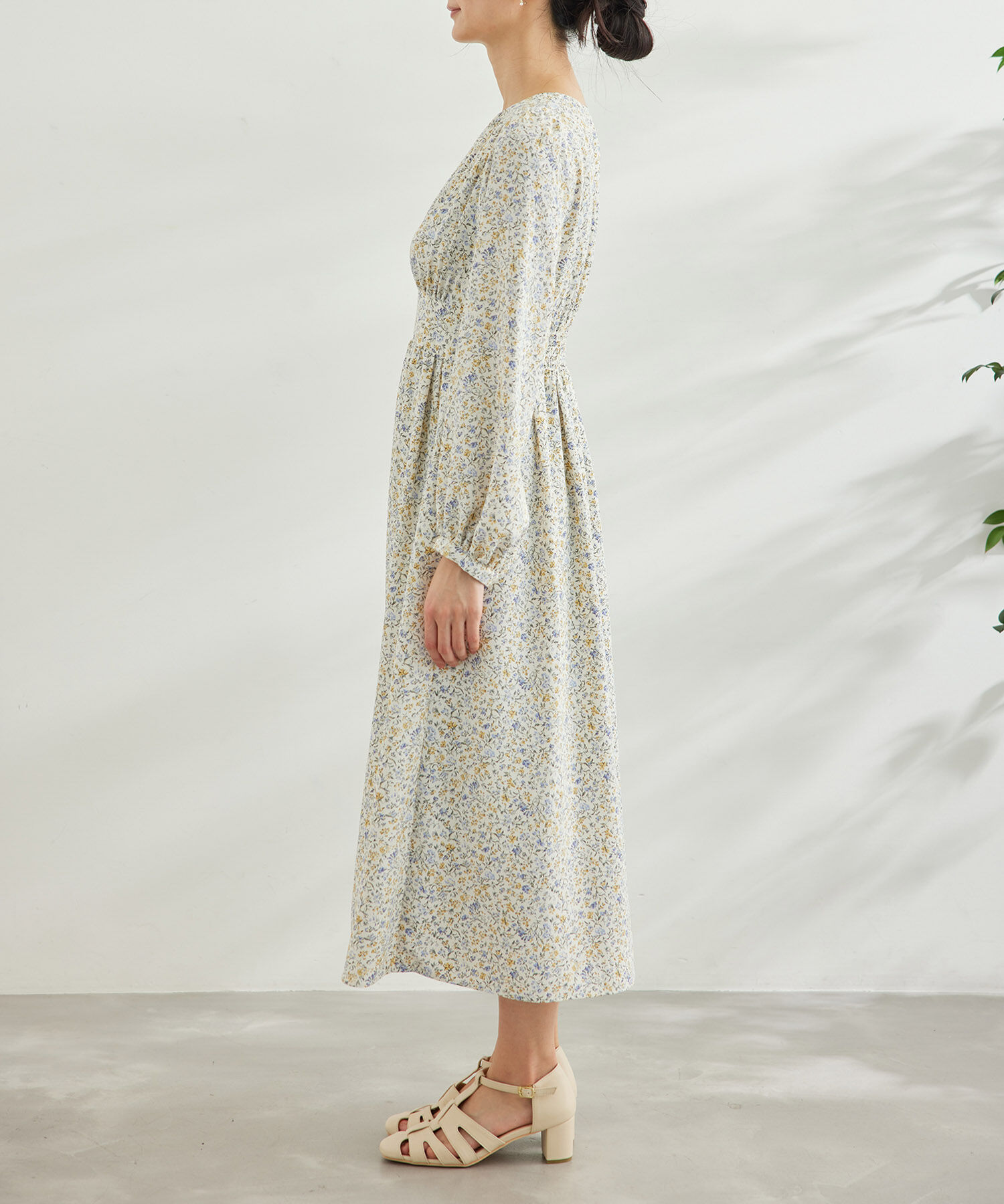 Rope&rsquo;Picnic「小花柄ハイウエストワンピース」|ワンピース|