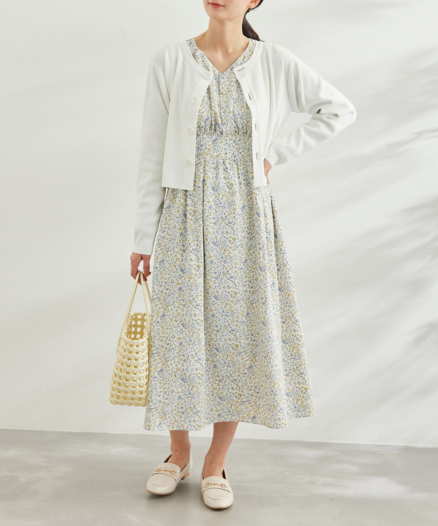 Rope&rsquo;Picnic「小花柄ハイウエストワンピース」|ワンピース|