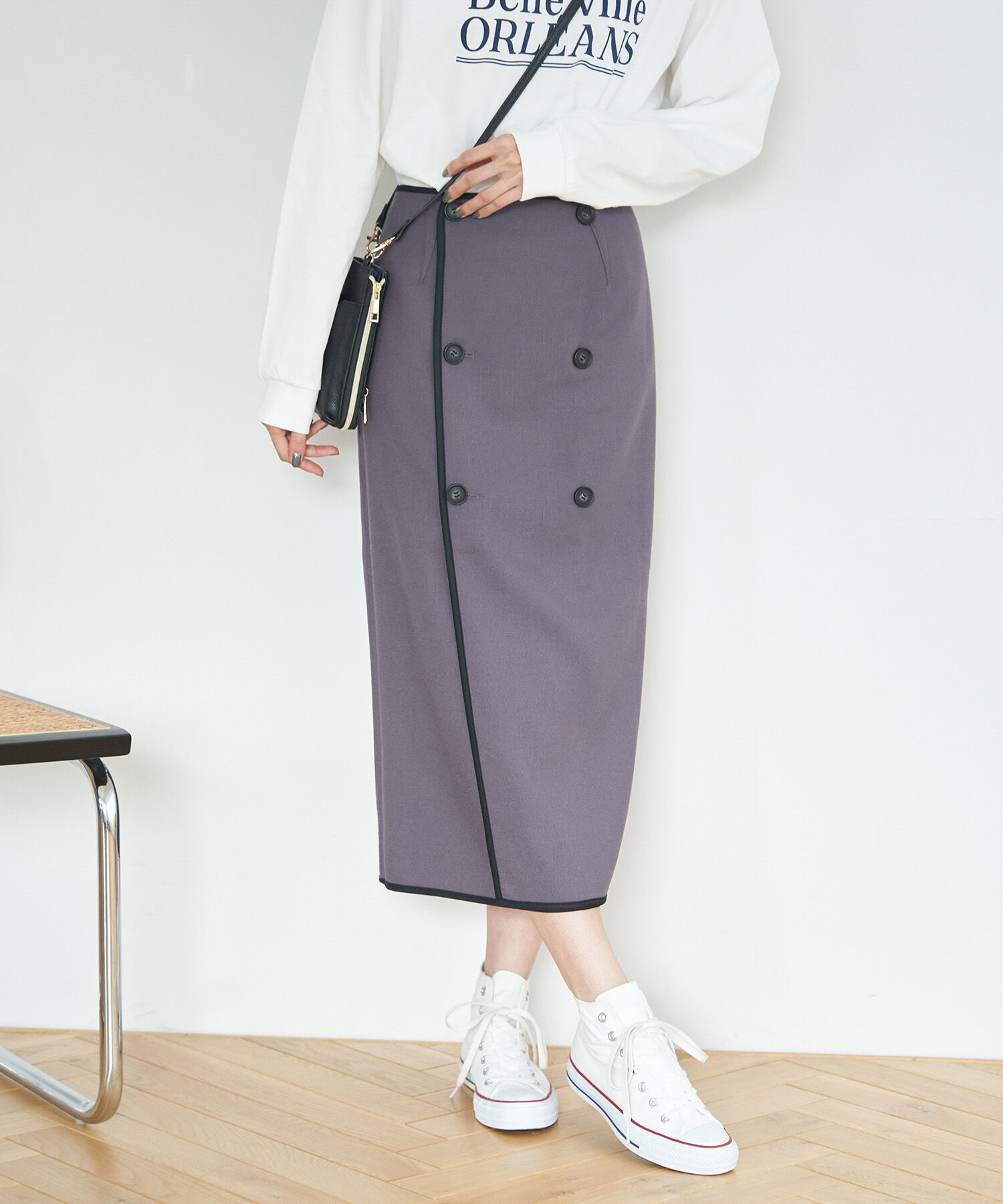 Rope&rsquo;Picnic「チェック＆無地リバーシブルスカート」|スカート|